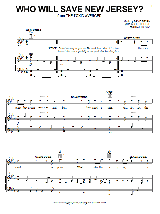 Learn to play Joe DiPietro Who Will Save New Jersey? sheet music for Piano, Vocal & Guitar Chords (Right-Hand Melody) in minutes. Price: 7.8900$ Joe DiPietro Who Will Save New Jersey? sheet music notes and chords arranged for Piano, Vocal & Guitar Chords (Right-Hand Melody)