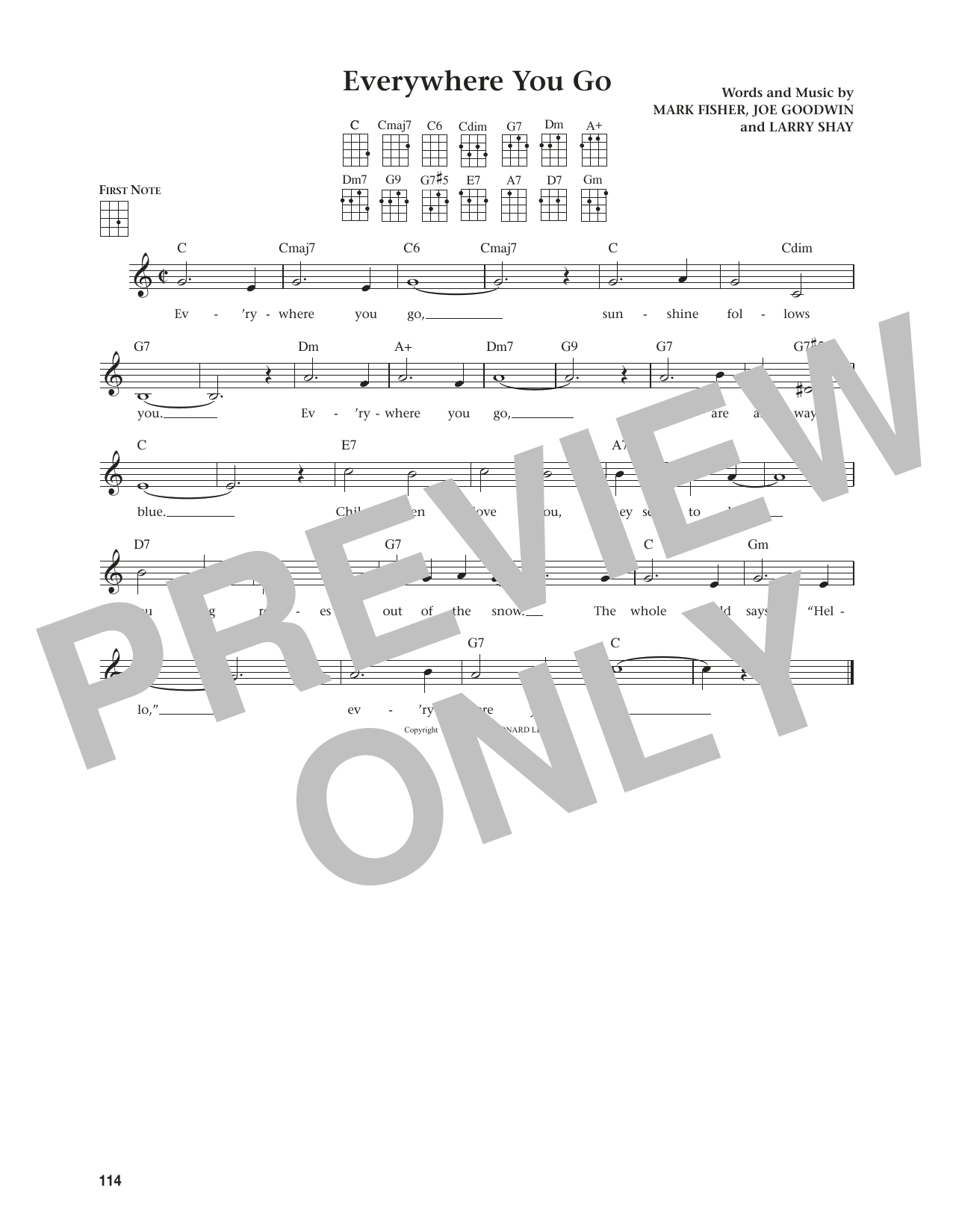 Joe Goodwin Everywhere You Go (from The Daily Ukulele) (arr. Jim Beloff) sheet music notes and chords. Download Printable PDF.