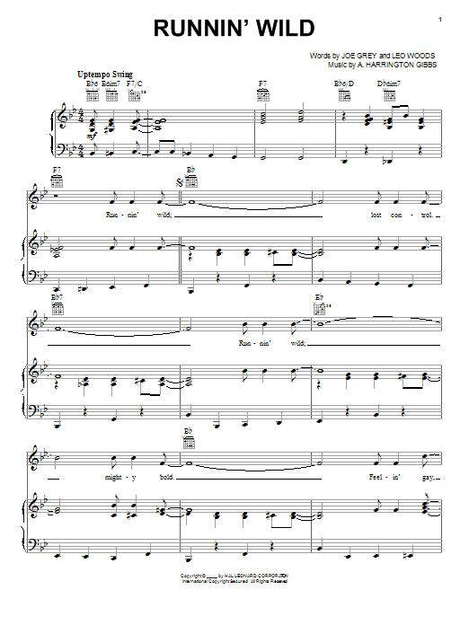 Joe Grey Runnin' Wild sheet music notes and chords. Download Printable PDF.