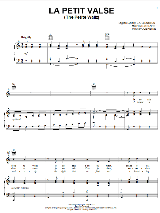 Learn to play Joe Heyne The Petite Waltz sheet music for Accordion in minutes. Price: 7.8900$ Joe Heyne The Petite Waltz sheet music notes and chords arranged for Accordion
