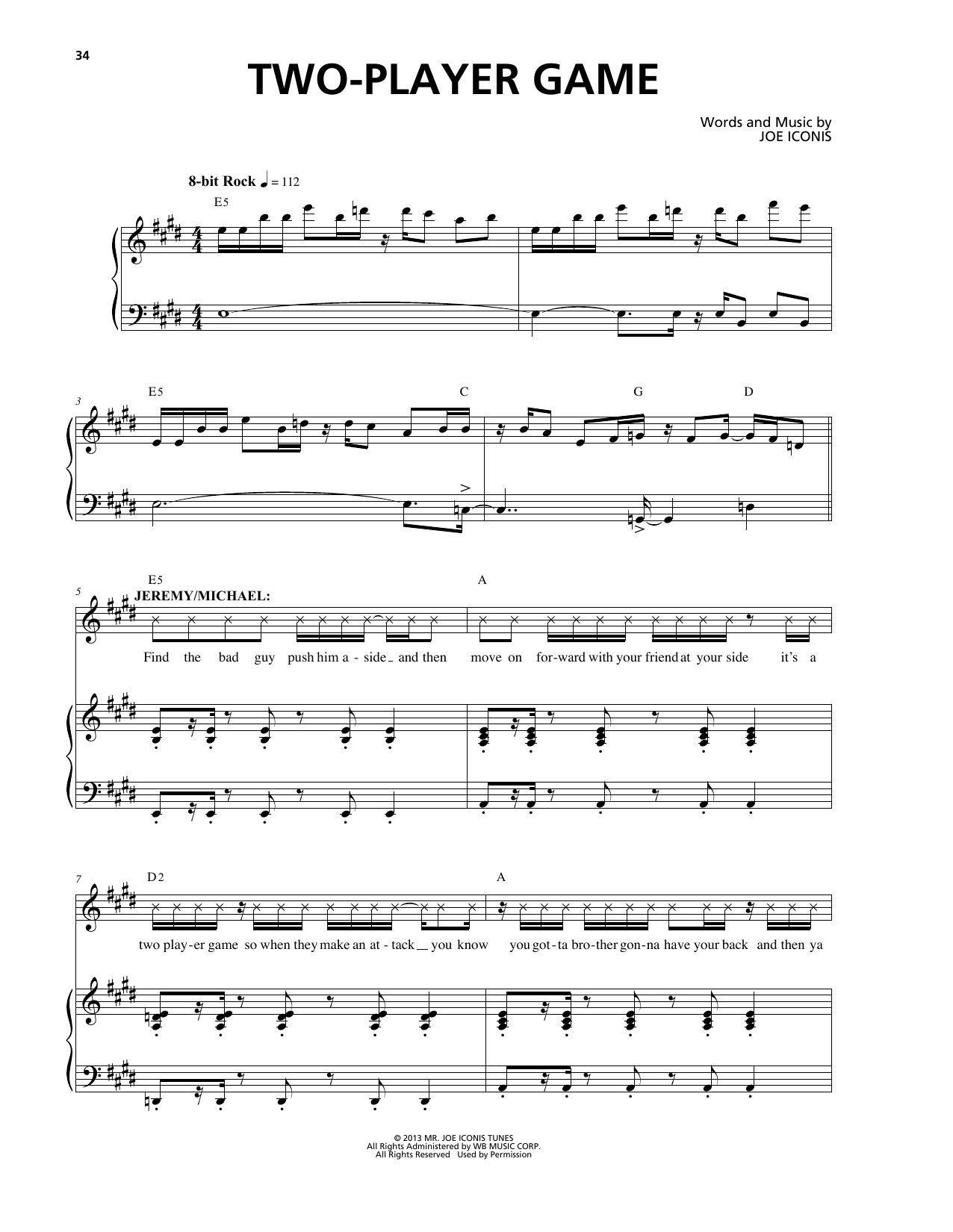 Learn to play Joe Iconis Two-Player Game (from Be More Chill) sheet music for Piano & Vocal in minutes. Price: 7.8900$ Joe Iconis Two-Player Game (from Be More Chill) sheet music notes and chords arranged for Piano & Vocal