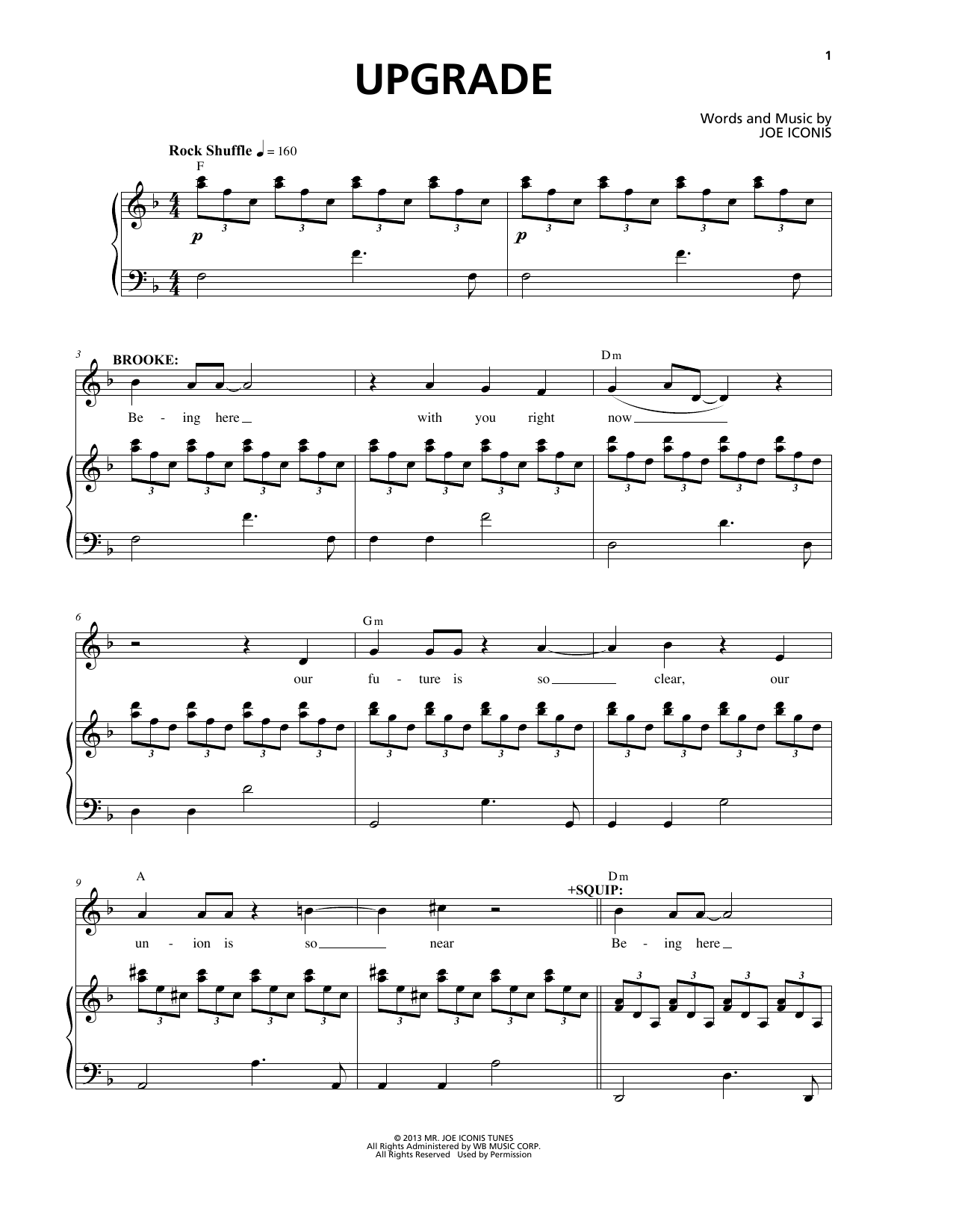 Learn to play Joe Iconis Upgrade (from Be More Chill) sheet music for Piano & Vocal in minutes. Price: 7.8900$ Joe Iconis Upgrade (from Be More Chill) sheet music notes and chords arranged for Piano & Vocal