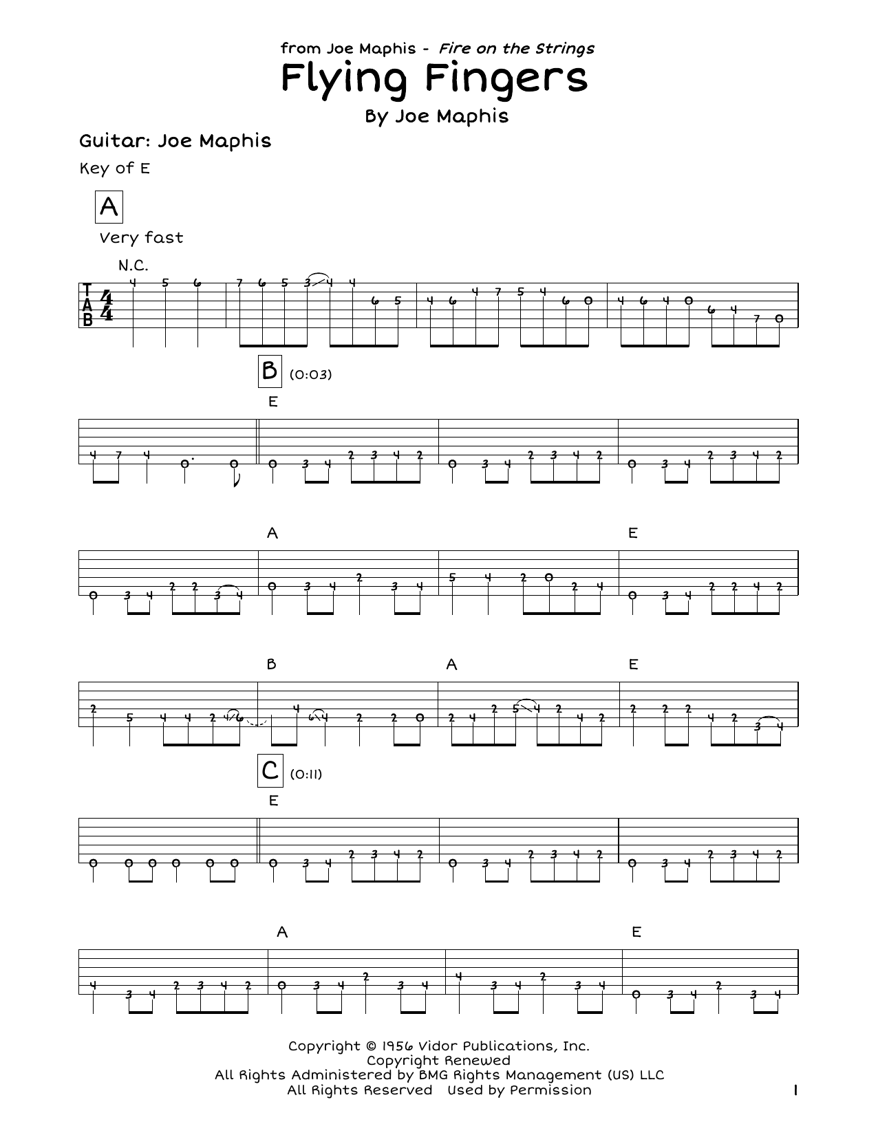 Joe Maphis Flying Fingers sheet music notes and chords. Download Printable PDF.