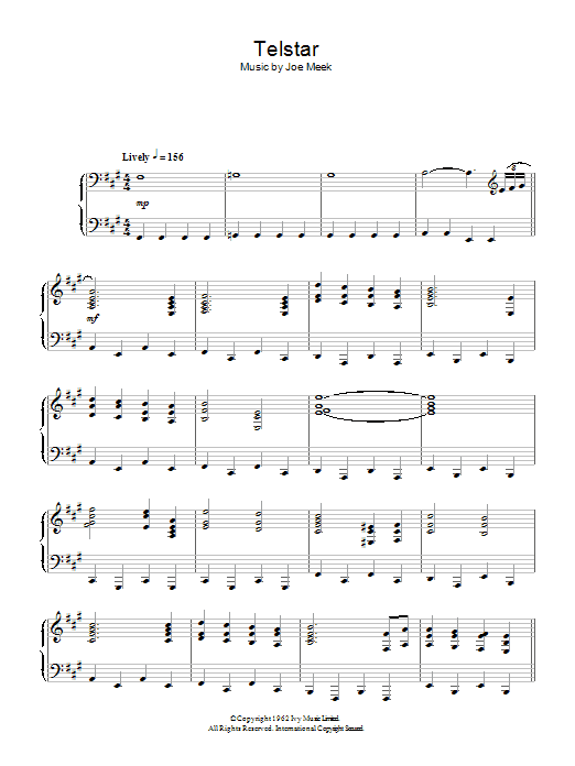 Joe Meek Telstar sheet music notes and chords arranged for Piano Solo