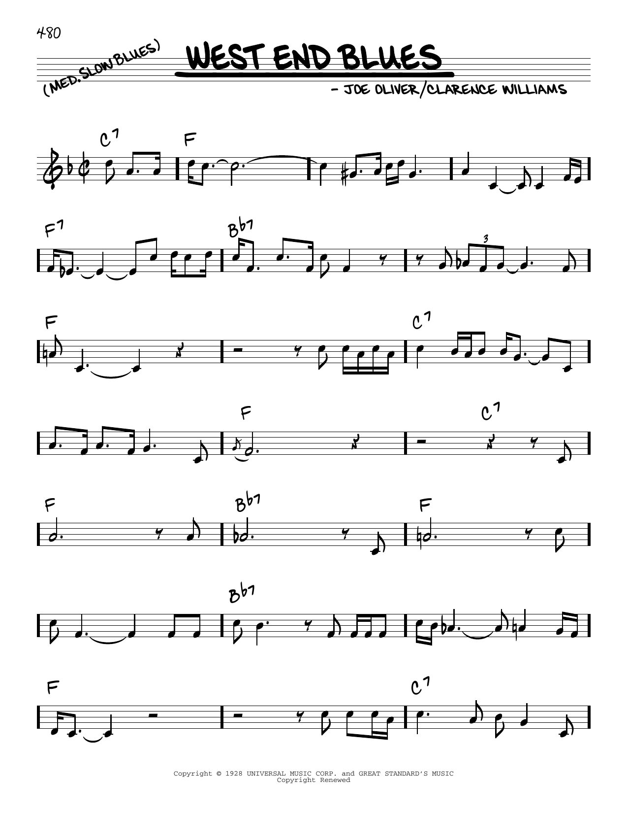Learn to play Joe Oliver West End Blues sheet music for Real Book – Melody & Chords in minutes. Price: 5.9900$ Joe Oliver West End Blues sheet music notes and chords arranged for Real Book – Melody & Chords