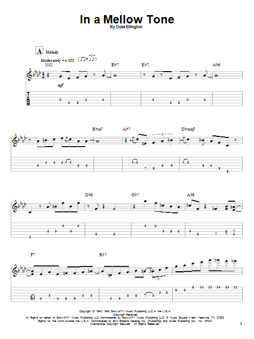 Joe Pass In A Mellow Tone sheet music notes and chords. Download Printable PDF.