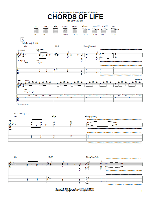 Learn to play Joe Satriani Chords Of Life sheet music for Guitar Tab in minutes. Price: 7.8900$ Joe Satriani Chords Of Life sheet music notes and chords arranged for Guitar Tab