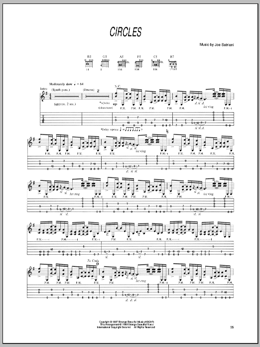 Joe Satriani Circles sheet music notes and chords. Download Printable PDF.