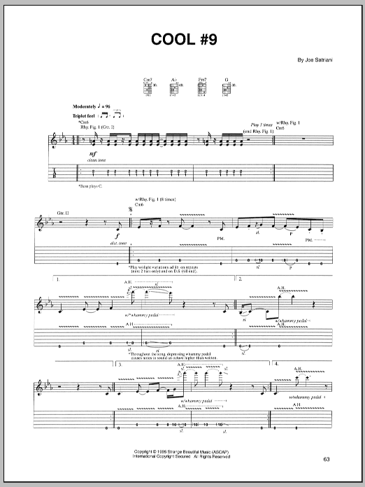 Learn to play Joe Satriani Cool #9 sheet music for Guitar Tab in minutes. Price: 7.8900$ Joe Satriani Cool #9 sheet music notes and chords arranged for Guitar Tab