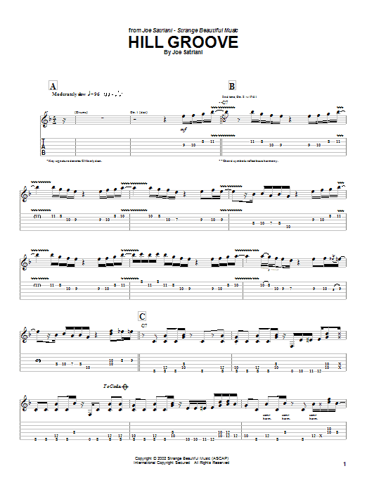 Learn to play Joe Satriani Hill Groove sheet music for Guitar Tab in minutes. Price: 7.8900$ Joe Satriani Hill Groove sheet music notes and chords arranged for Guitar Tab