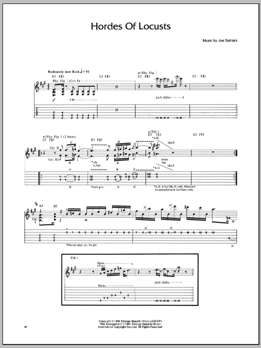 Joe Satriani Hordes Of Locusts sheet music notes and chords. Download Printable PDF.