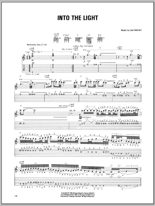 Joe Satriani Into The Light sheet music notes and chords. Download Printable PDF.