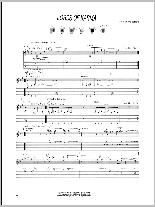 Learn to play Joe Satriani Lords Of Karma sheet music for Guitar Tab in minutes. Price: 7.8900$ Joe Satriani Lords Of Karma sheet music notes and chords arranged for Guitar Tab