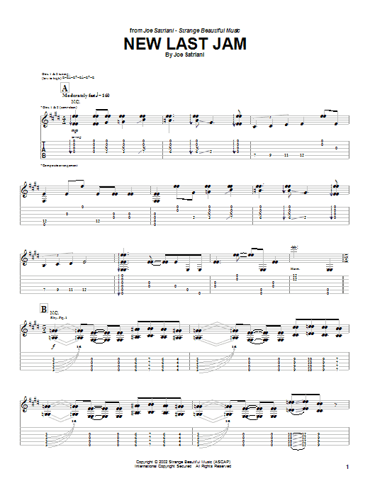 Learn to play Joe Satriani New Last Jam sheet music for Guitar Tab in minutes. Price: 7.8900$ Joe Satriani New Last Jam sheet music notes and chords arranged for Guitar Tab