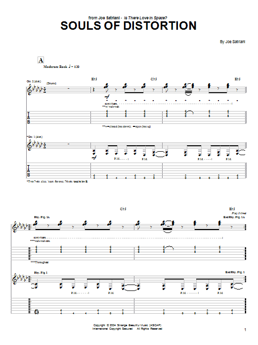 Learn to play Joe Satriani Souls Of Distortion sheet music for Guitar Tab in minutes. Price: 7.8900$ Joe Satriani Souls Of Distortion sheet music notes and chords arranged for Guitar Tab