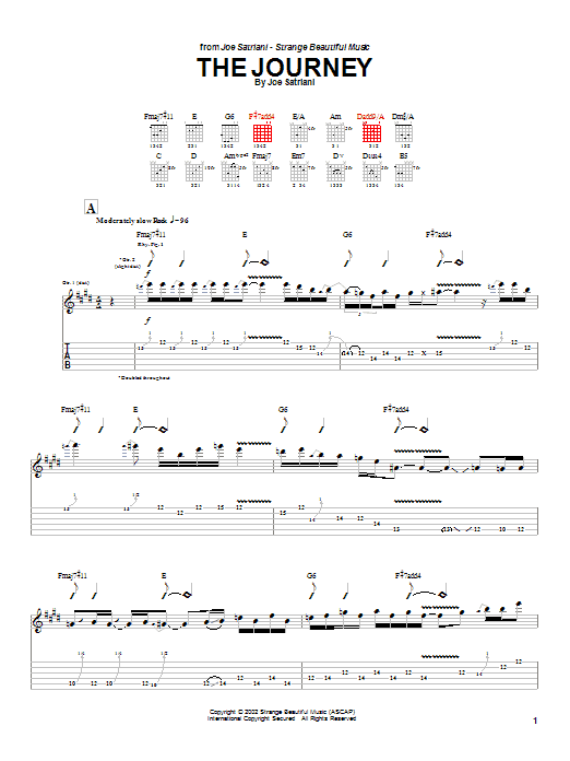 Joe Satriani The Journey sheet music notes and chords. Download Printable PDF.