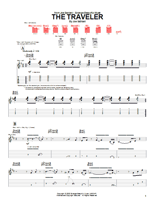 Learn to play Joe Satriani The Traveler sheet music for Guitar Tab in minutes. Price: 7.8900$ Joe Satriani The Traveler sheet music notes and chords arranged for Guitar Tab