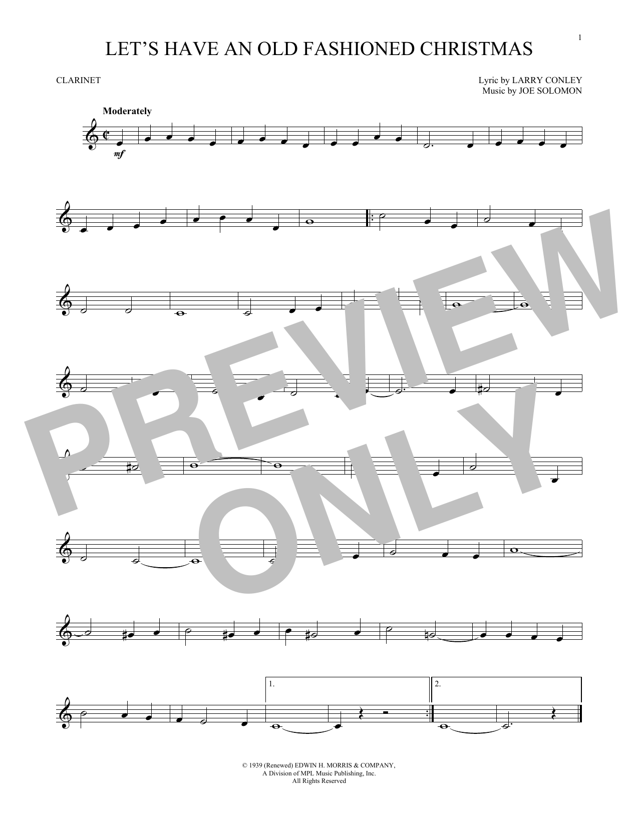 Larry Conley Let's Have An Old Fashioned Christmas sheet music notes and chords. Download Printable PDF.