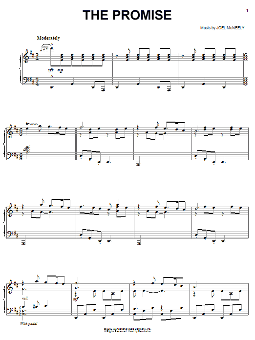 Learn to play Joel McNeely The Promise (from Pooh's Heffalump Movie) sheet music for Piano, Vocal & Guitar Chords (Right-Hand Melody) in minutes. Price: 7.8900$ Joel McNeely The Promise (from Pooh's Heffalump Movie) sheet music notes and chords arranged for Piano, Vocal & Guitar Chords (Right-Hand Melody)
