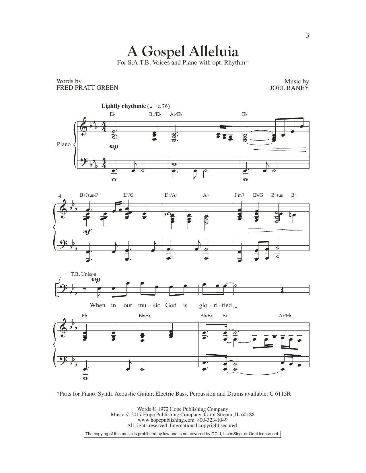 Learn to play Joel Raney A Gospel Alleluia sheet music for SATB Choir in minutes. Price: 3.9900$ Joel Raney A Gospel Alleluia sheet music notes and chords arranged for SATB Choir