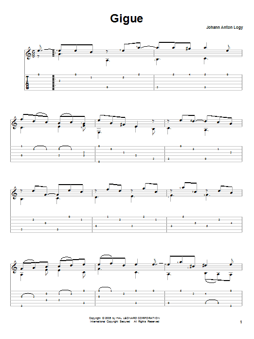 Johann Anton Logy Gigue sheet music notes and chords. Download Printable PDF.