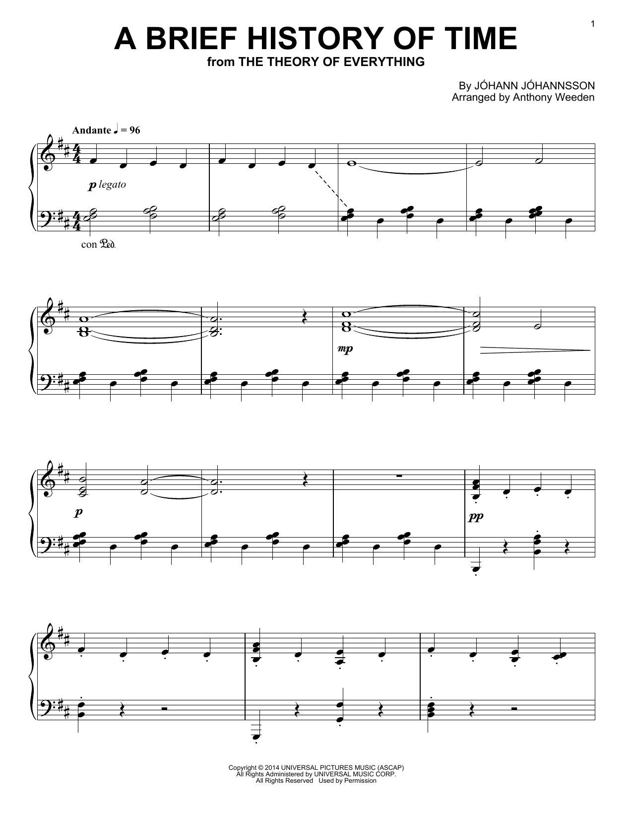 Learn to play Johann Johannsson A Brief History Of Time sheet music for Piano Solo in minutes. Price: 7.8900$ Johann Johannsson A Brief History Of Time sheet music notes and chords arranged for Piano Solo
