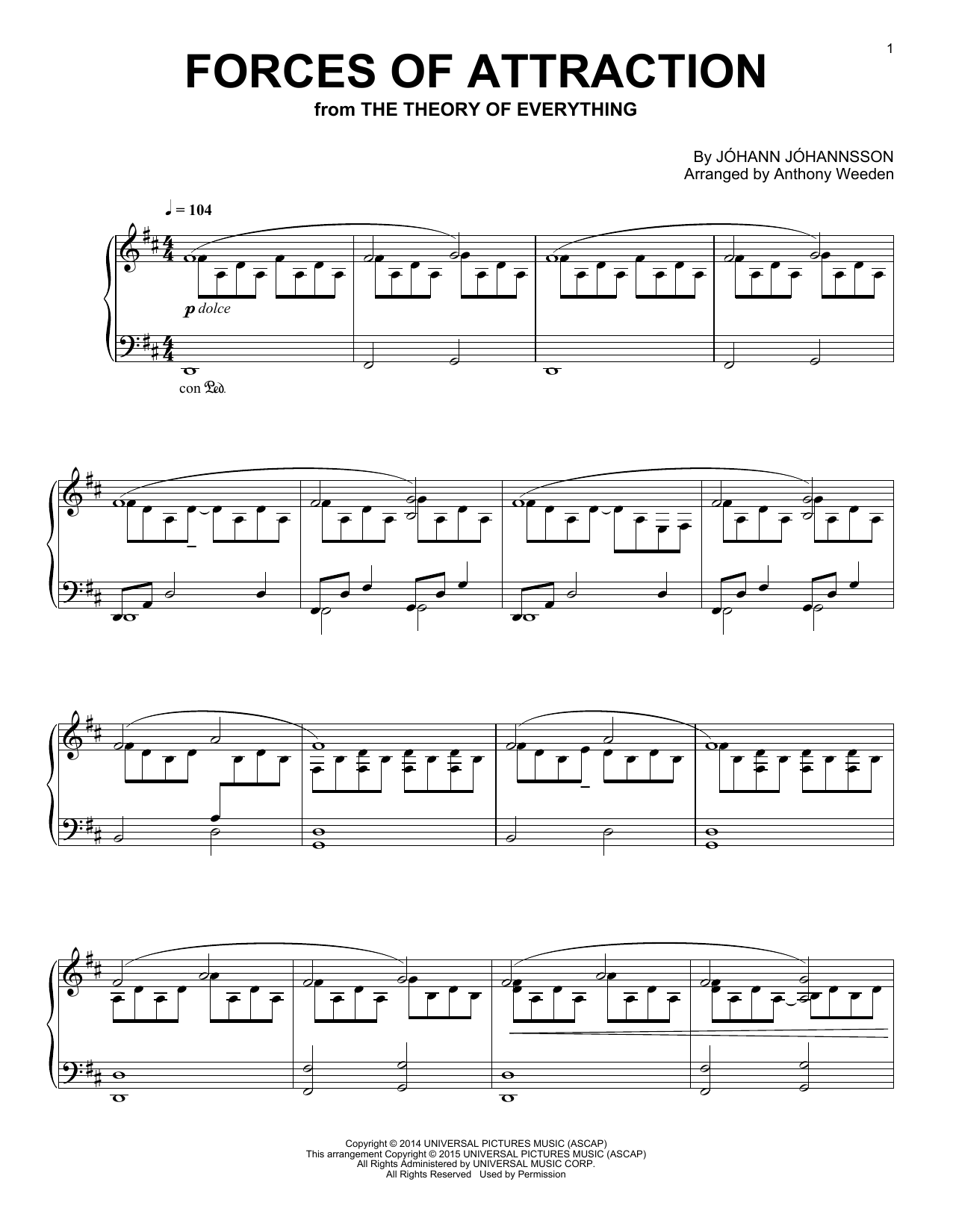 Learn to play Johann Johannsson Forces Of Attraction sheet music for Piano Solo in minutes. Price: 7.8900$ Johann Johannsson Forces Of Attraction sheet music notes and chords arranged for Piano Solo