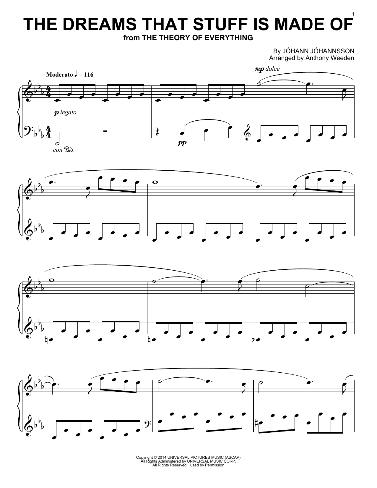 Learn to play Johann Johannsson The Dreams That Stuff Is Made Of (from 'The Theory of Everything') sheet music for Piano Solo in minutes. Price: 7.8900$ Johann Johannsson The Dreams That Stuff Is Made Of (from 'The Theory of Everything') sheet music notes and chords arranged for Piano Solo