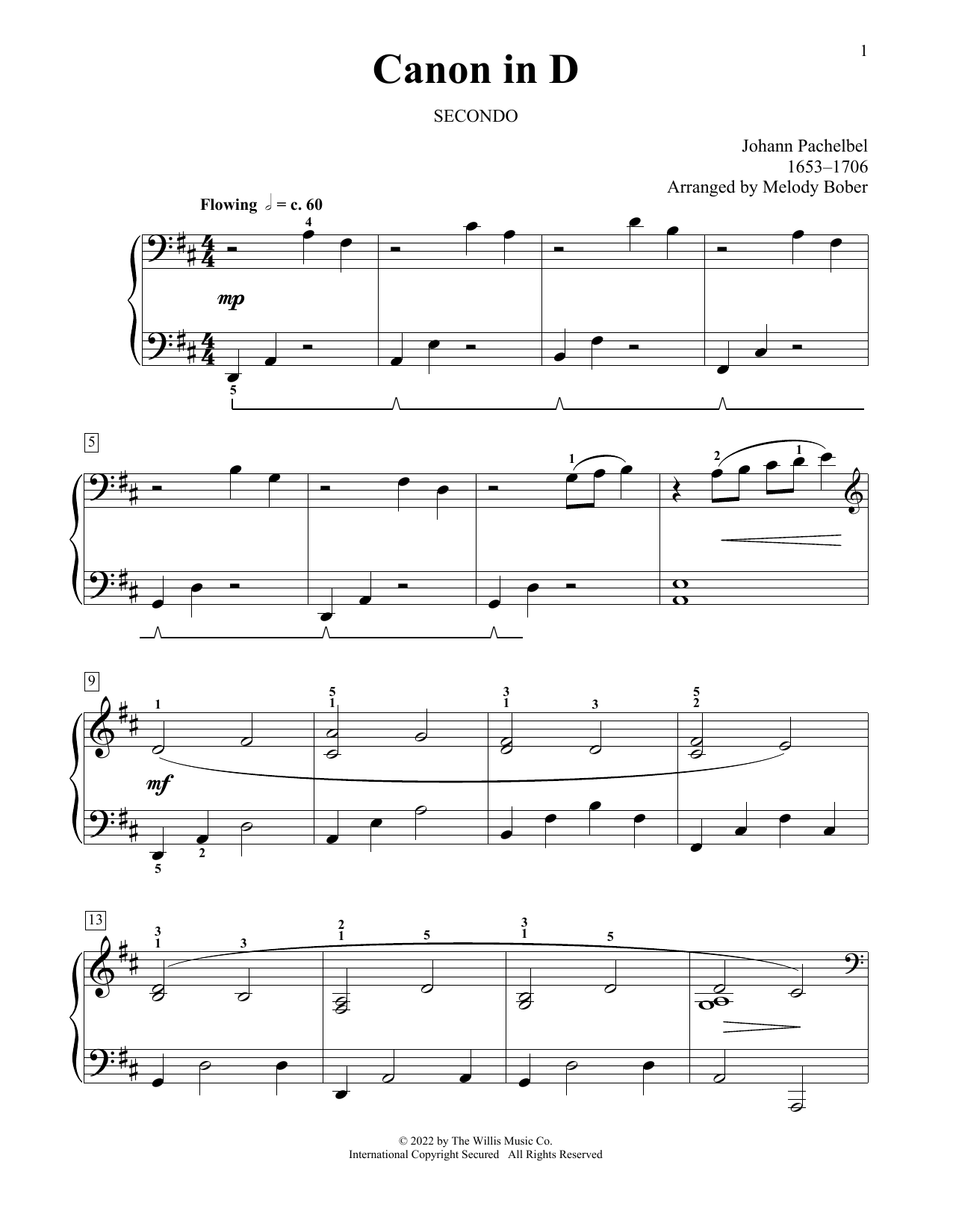 Learn to play Johann Pachelbel Canon In D (arr. Melody Bober) sheet music for Piano Duet in minutes. Price: 7.8900$ Johann Pachelbel Canon In D (arr. Melody Bober) sheet music notes and chords arranged for Piano Duet