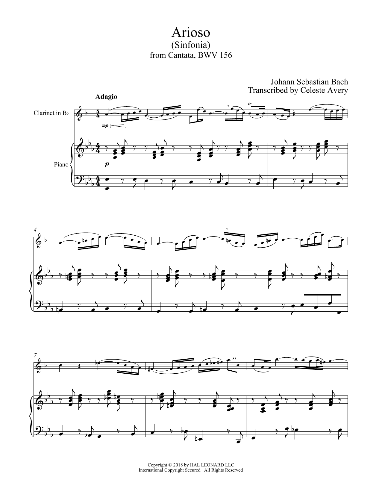 Johann Sebastian Bach Arioso sheet music notes and chords. Download Printable PDF.