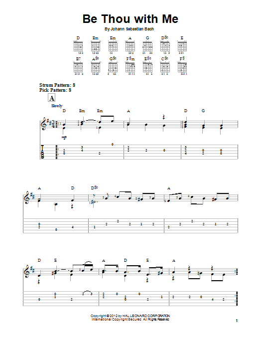 Johann Sebastian Bach Be Thou With Me sheet music notes and chords. Download Printable PDF.