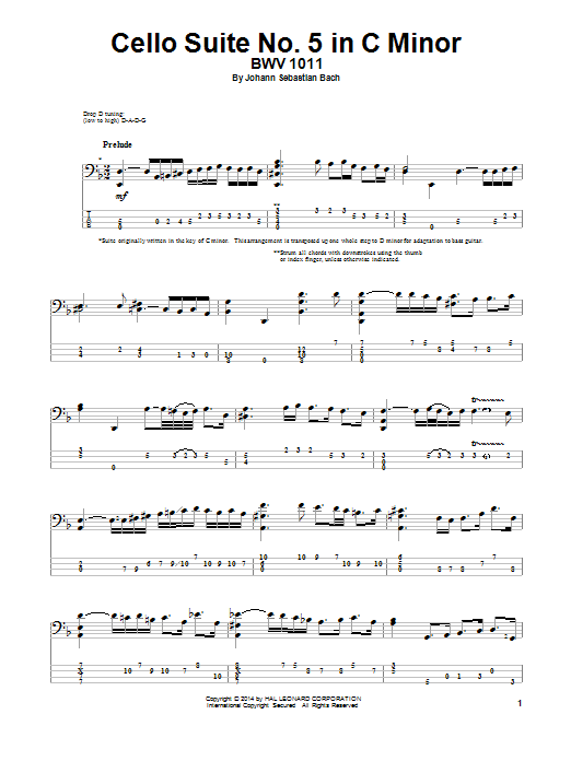 Johann Sebastian Bach Cello Suite No. 5 In C Minor, BWV 1011 sheet music notes and chords. Download Printable PDF.