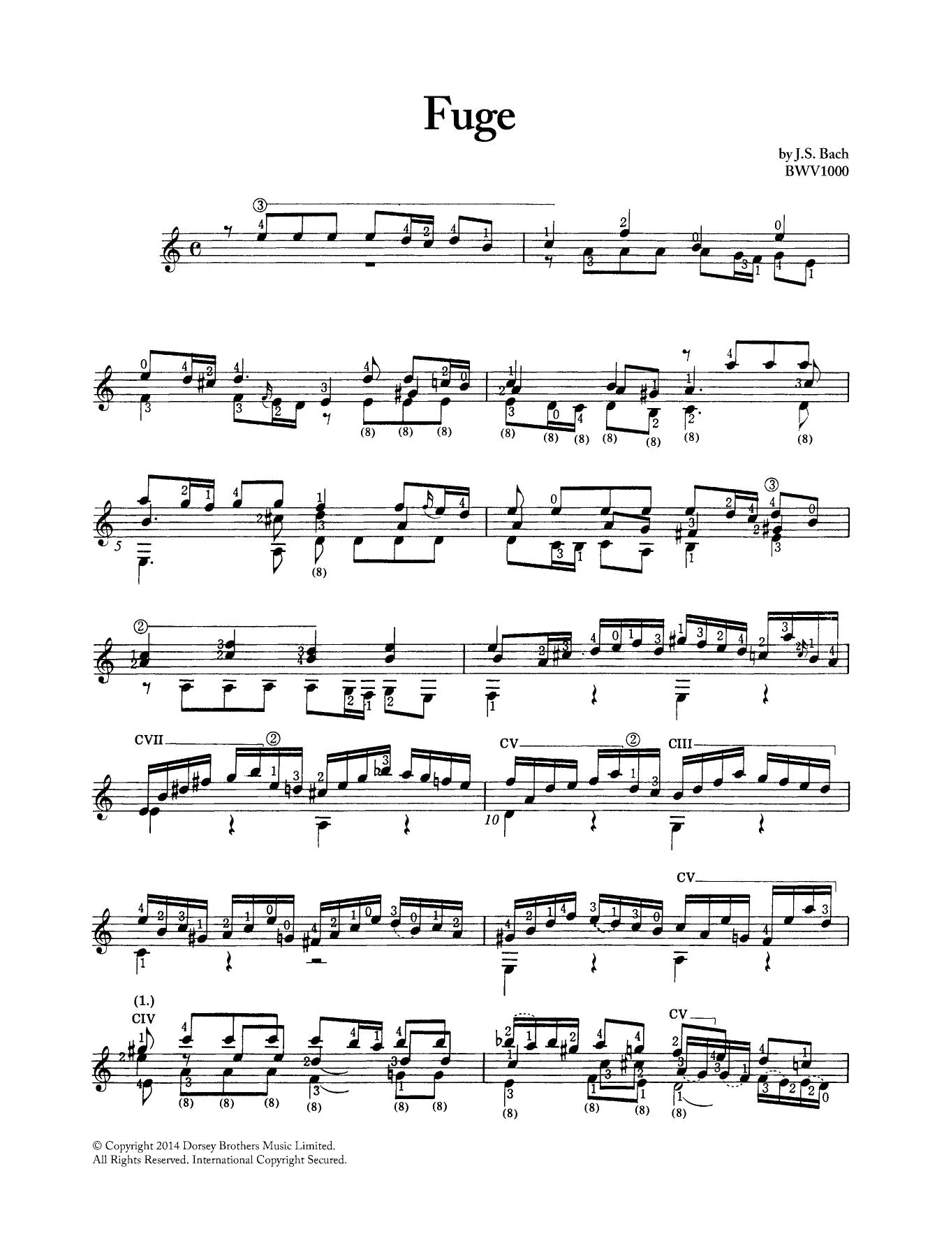 Johann Sebastian Bach Fugue In A Minor BWV 1000 sheet music notes and chords. Download Printable PDF.