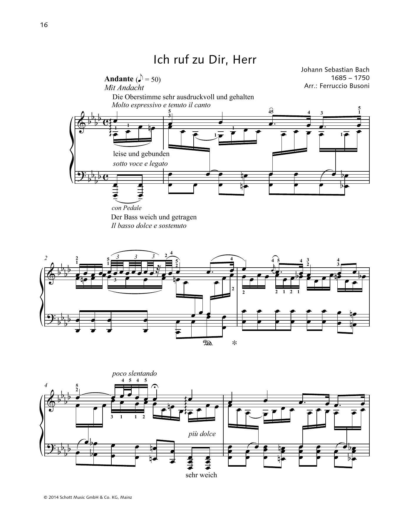 Johann Sebastian Bach Ich ruf zu Dir, Herr sheet music notes and chords. Download Printable PDF.