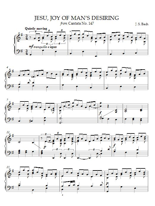 Johann Sebastian Bach Jesu, Joy of Man's Desiring sheet music notes and chords arranged for Woodwind Solo