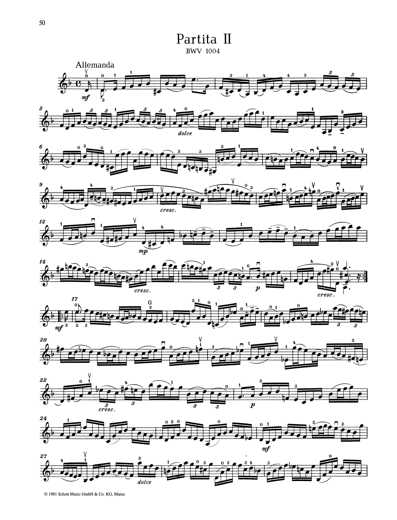 Learn to play Johann Sebastian Bach Partita II sheet music for String Solo in minutes. Price: 4.4900$ Johann Sebastian Bach Partita II sheet music notes and chords arranged for String Solo
