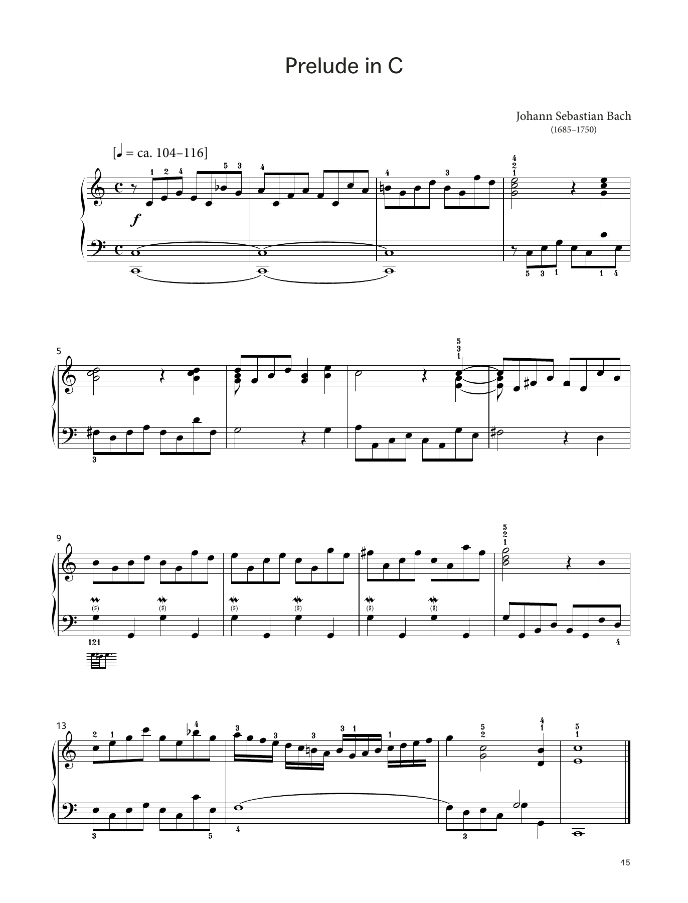 Johann Sebastian Bach Prelude in C, BWV 939 (LCME Piano 2018 Grade 3 List A) sheet music notes and chords arranged for Piano Solo