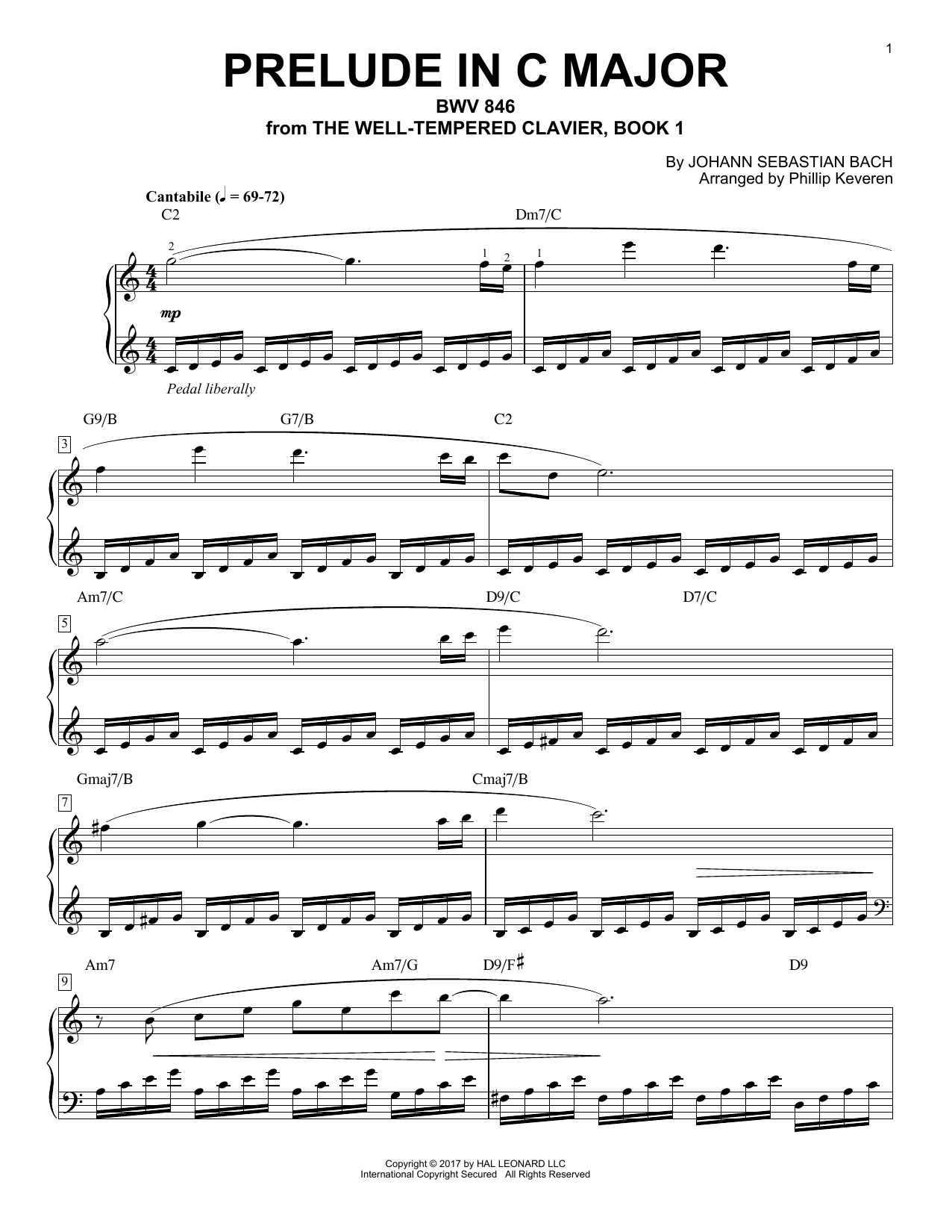 Johann Sebastian Bach Prelude In C Major, BWV 846 [Jazz version] (arr. Phillip Keveren) sheet music notes and chords. Download Printable PDF.