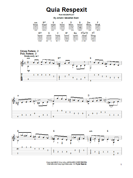 Johann Sebastian Bach Quia Respexit sheet music notes and chords. Download Printable PDF.