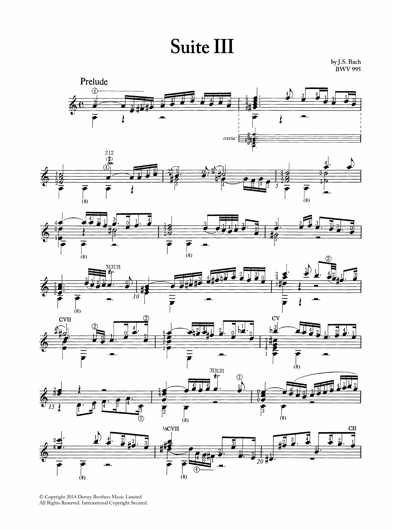 Johann Sebastian Bach Suite In Gm BWV 995 sheet music notes and chords. Download Printable PDF.