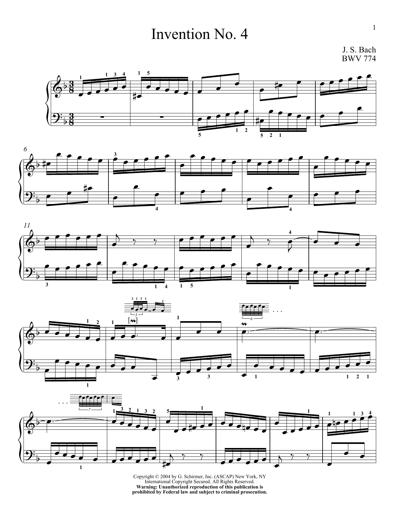 Learn to play Christopher Taylor Two-Part Invention In D Minor sheet music for Piano Solo in minutes. Price: 7.8900$ Christopher Taylor Two-Part Invention In D Minor sheet music notes and chords arranged for Piano Solo