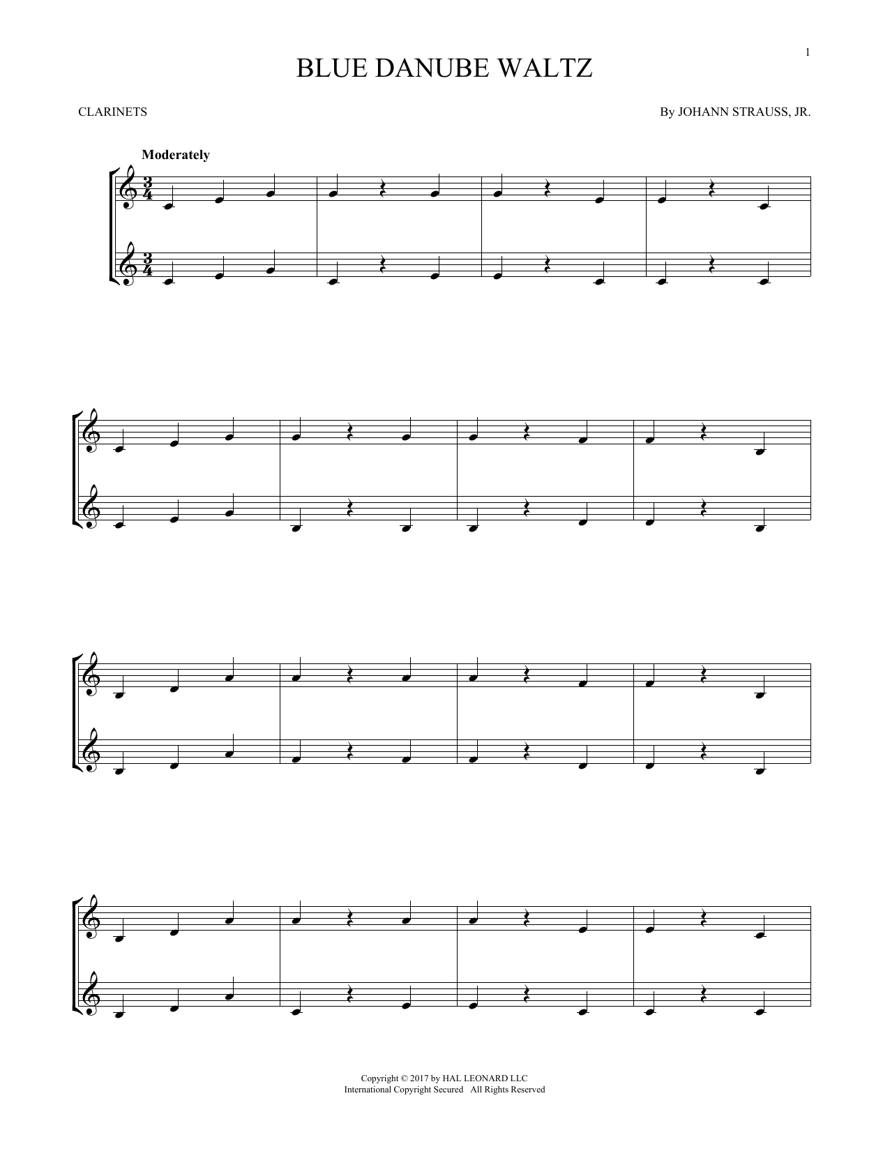 Johann Strauss II The Beautiful Blue Danube, Op. 314 sheet music notes and chords. Download Printable PDF.