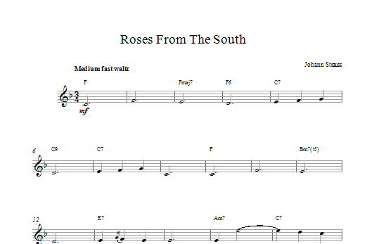 Johann Strauss II Roses From The South sheet music notes and chords. Download Printable PDF.