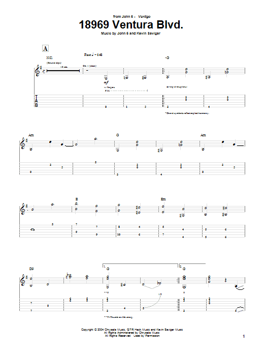 Learn to play John 5 18969 Ventura Blvd. sheet music for Guitar Tab in minutes. Price: 7.8900$ John 5 18969 Ventura Blvd. sheet music notes and chords arranged for Guitar Tab