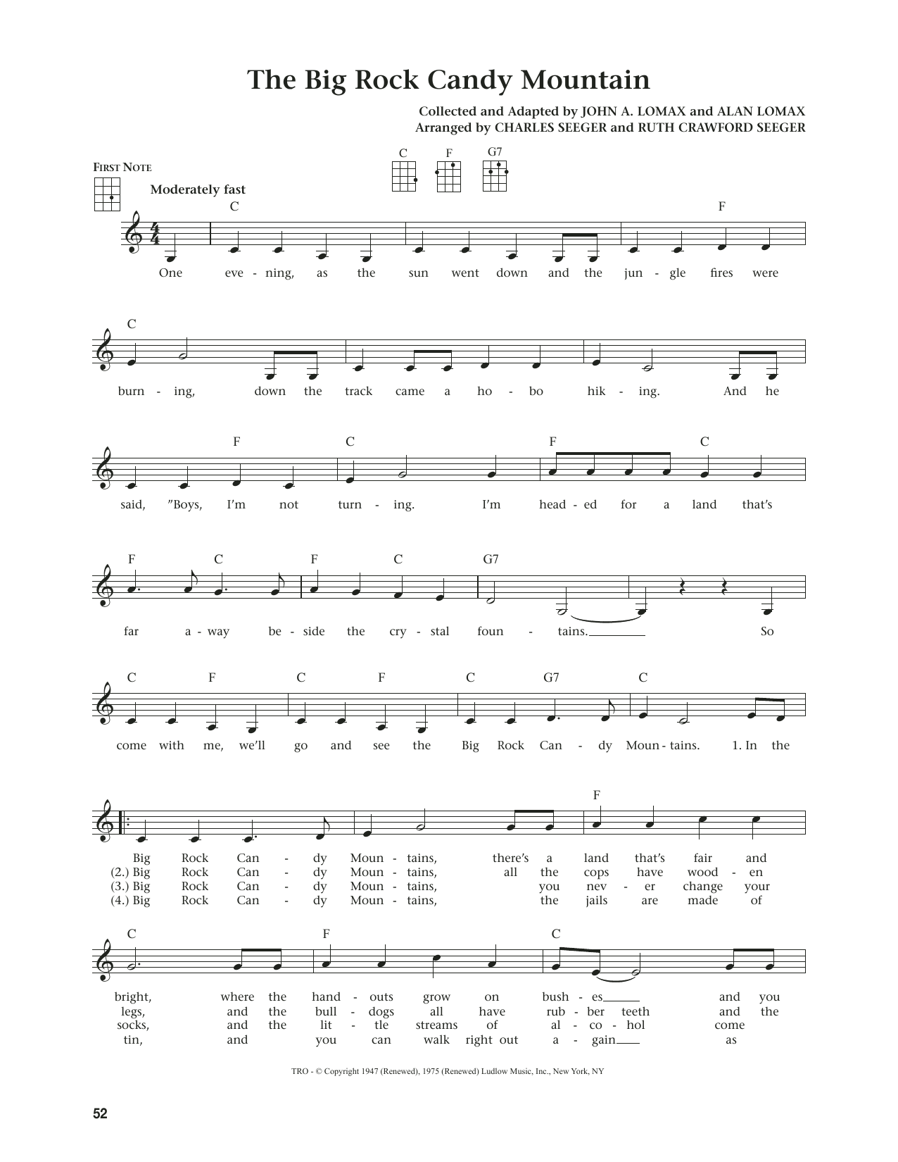 John A. Lomax The Big Rock Candy Mountain (from The Daily Ukulele) (arr. Jim Beloff) sheet music notes and chords. Download Printable PDF.