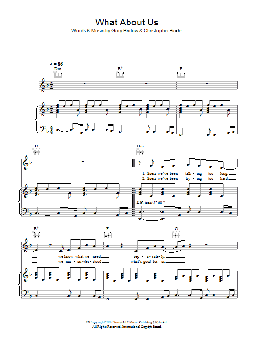 Learn to play John Barrowman What About Us sheet music for Piano, Vocal & Guitar Chords in minutes. Price: 7.8900$ John Barrowman What About Us sheet music notes and chords arranged for Piano, Vocal & Guitar Chords