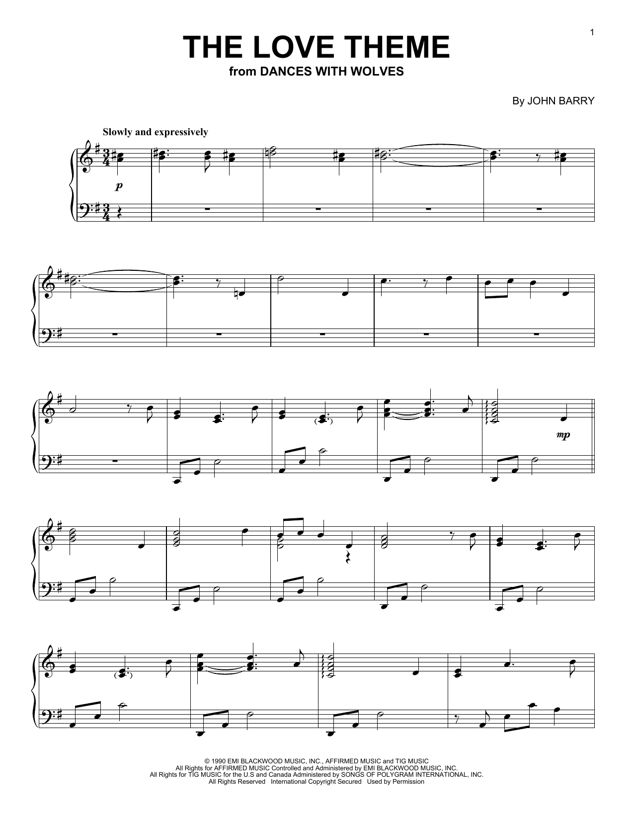 Learn to play John Barry The Love Theme (from Dances With Wolves) (arr. Phillip Keveren) sheet music for Piano Solo in minutes. Price: 7.8900$ John Barry The Love Theme (from Dances With Wolves) (arr. Phillip Keveren) sheet music notes and chords arranged for Piano Solo