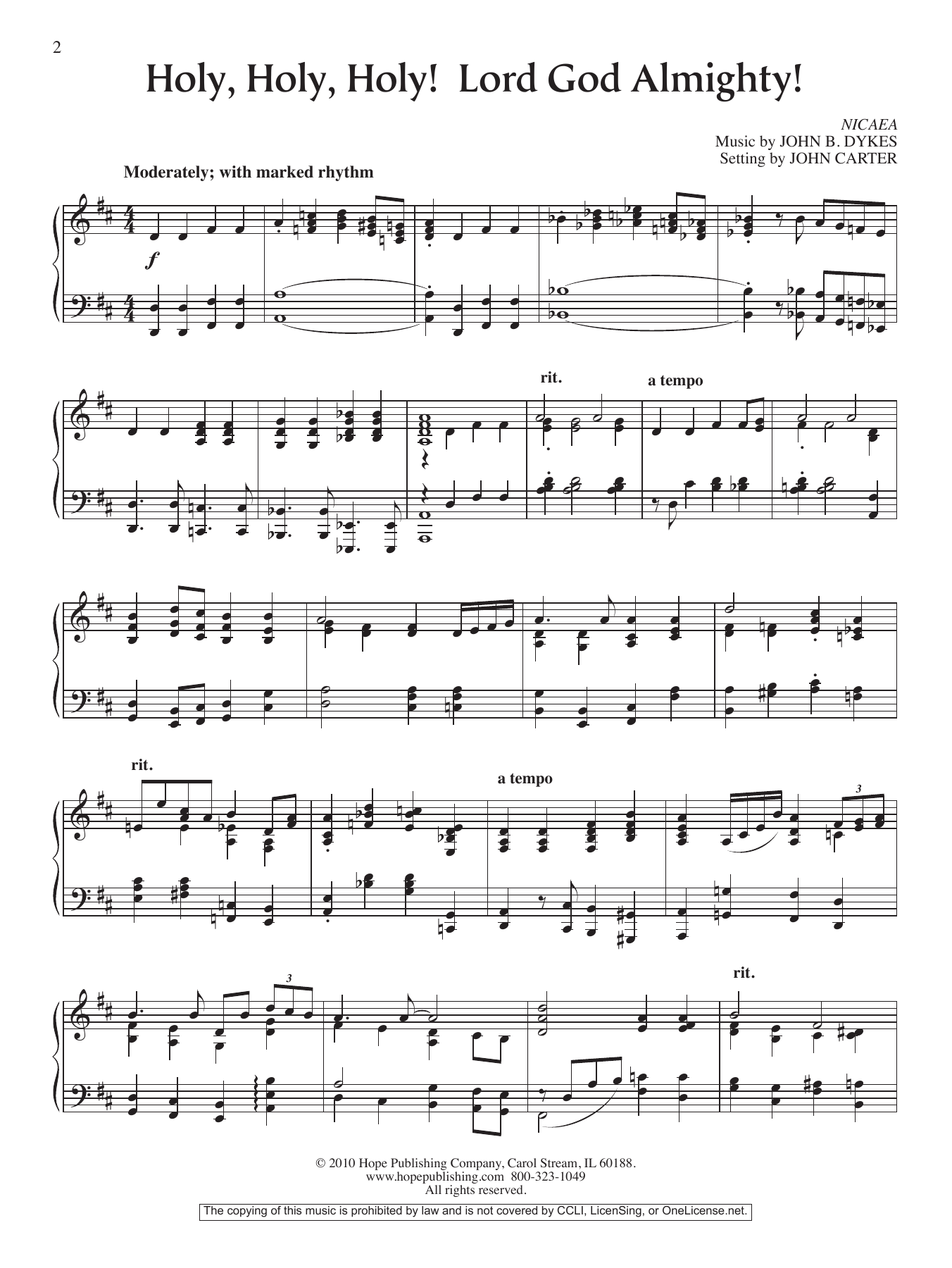 Learn to play John Carter Holy, Holy, Holy! Lord God Almighty! sheet music for Piano Solo in minutes. Price: 6.9900$ John Carter Holy, Holy, Holy! Lord God Almighty! sheet music notes and chords arranged for Piano Solo