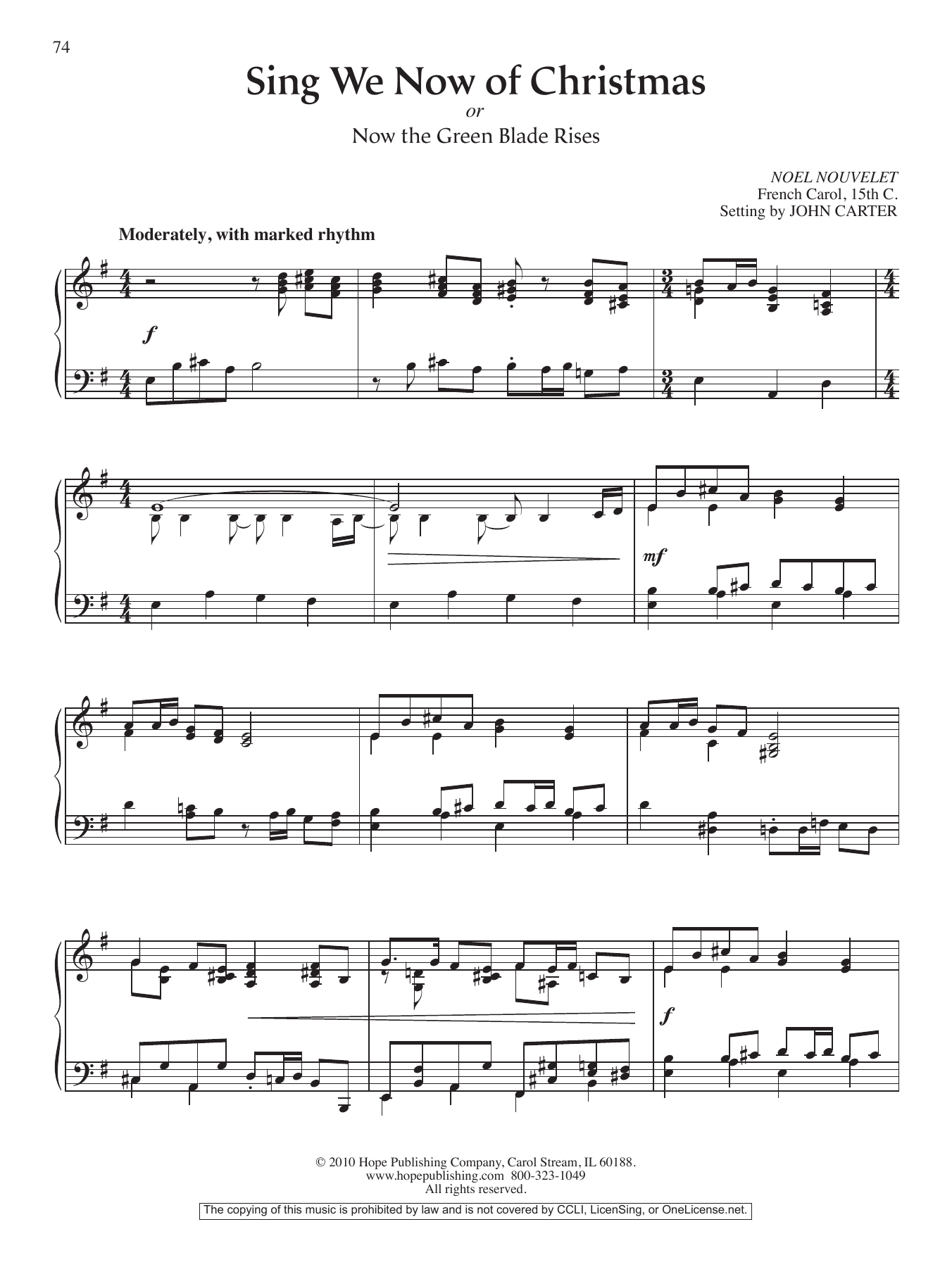 Learn to play John Carter Sing We Now of Chistmas (or Now the Green Blade Rises) sheet music for Piano Solo in minutes. Price: 6.9900$ John Carter Sing We Now of Chistmas (or Now the Green Blade Rises) sheet music notes and chords arranged for Piano Solo