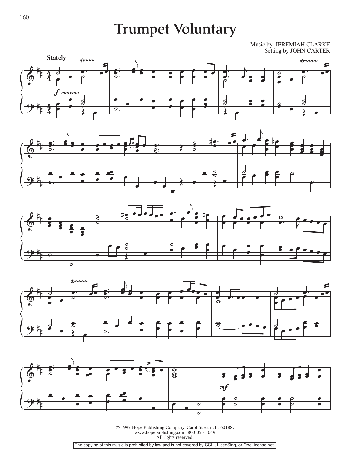 John Carter Trumpet Voluntary sheet music notes and chords. Download Printable PDF.